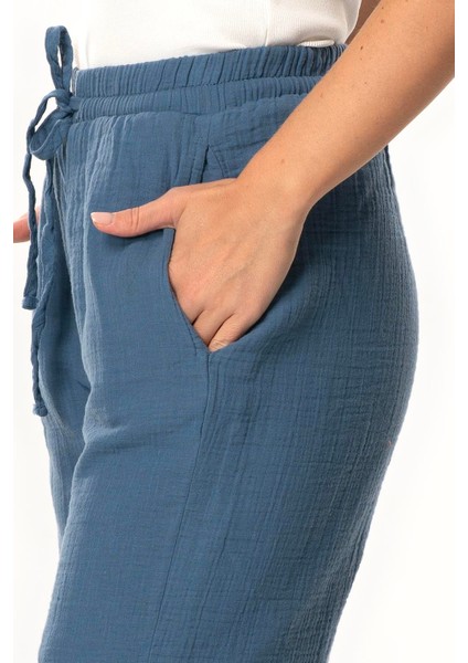 Inci Bağlamalı Uzun Yazlık Müslin Şort Indigo Indg modelleri