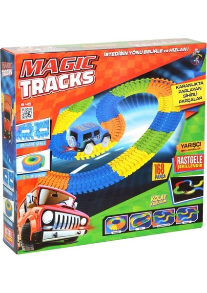 Sarı Magic Tracks Yarışçı Araba 168 Parça