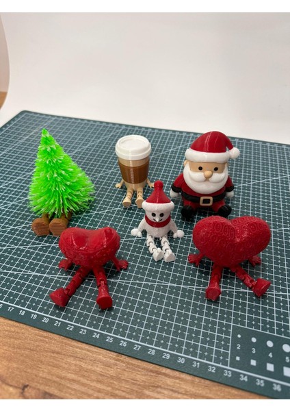 Premium Minyatür Dekor Seti,kahve Köşesi,mutfak Dekorasyon Figürleri,yılbaşı Dekor,ağaç,kardan Adam