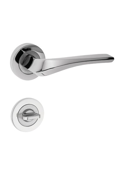 Venüs Kol Yuvarlak Rozetli Nikel Saten Wc Kapı Kolu