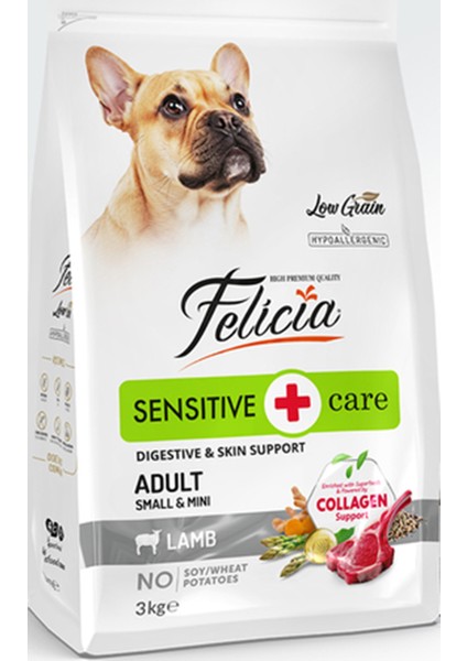 Kolajen Destekli Hipoalerjenik Kuzulu Yetişkin Küçük Irk Köpek Maması 3 Kg.