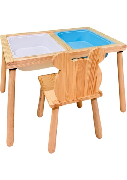 Ahşap Duyusal Çocuk Aktivite Masası Oyun Masası ve Çocuk Çalışma Masası 1 Adet Ayı Sandalye fiyatları
