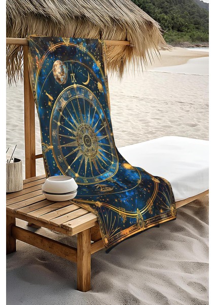 Dijital Baskı Plaj Deniz Havlusu Yıldız ve Galaksi Desenli Peştamal HVL0053 modelleri