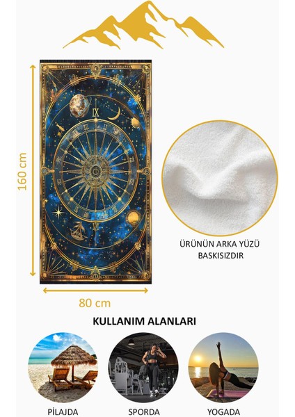 Dijital Baskı Plaj Deniz Havlusu Yıldız ve Galaksi Desenli Peştamal HVL0053 fırsatları