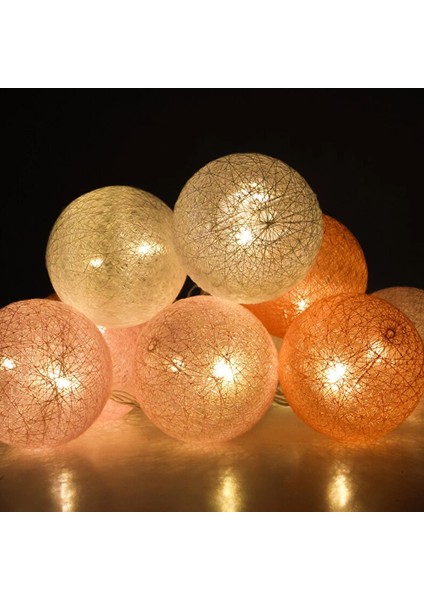 Pilli 2 Metre Çok Renkli Pamuk 10 Top LED Işık Zinciri | Yılbaşı Ağacı Süsü ve Ev Dekoru | Dekoratif Lamba Yatak ve Bebek Odası Ambiyans Aydınlatması [enerji Sınıfı A+] fiyatları