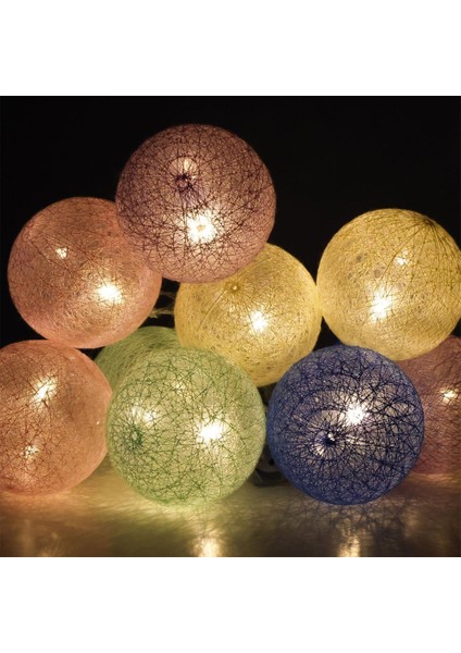 Pilli 2 Metre Çok Renkli Pamuk 10 Top LED Işık Zinciri | Yılbaşı Ağacı Süsü ve Ev Dekoru | Dekoratif Lamba Yatak ve Bebek Odası Ambiyans Aydınlatması [enerji Sınıfı A+] modelleri