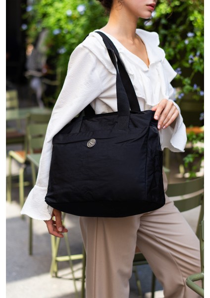 Kadın Büyük Boy 4 Bölmeli Suya Dayanıklı Paraşüt Kumaş Çapraz ve Omuz Askılı Çanta 7004