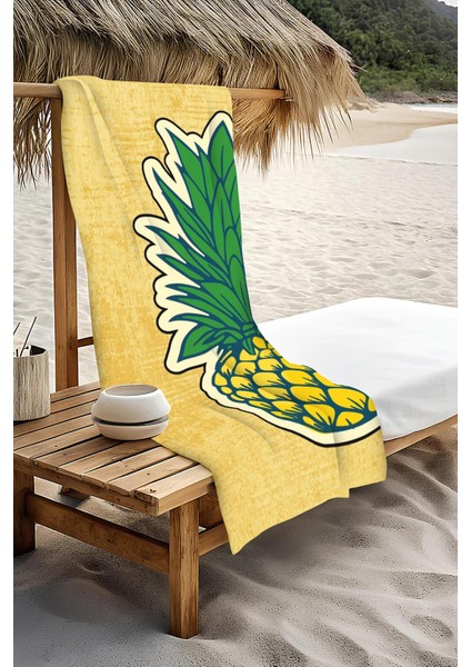 Dijital Baskı Plaj Deniz Havlusu Ananas Desenli Peştamal HVL0097 modelleri