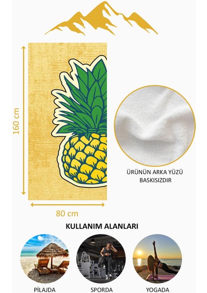 Dijital Baskı Plaj Deniz Havlusu Ananas Desenli Peştamal HVL0097 fırsatları