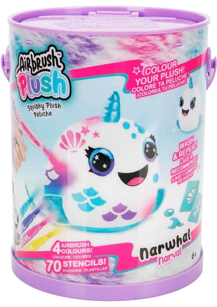 Airbrush Plush Squishy Peluş Boyama Seti - Narwhal modelleri