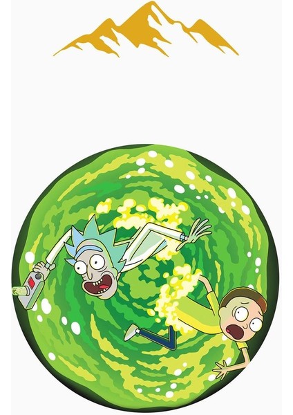 Rick & Morty Figürlü Yuvarlak Dijital Baskı Kaymaz Tabanlı Çocuk ve Genç Odası Halısı H0384 modelleri