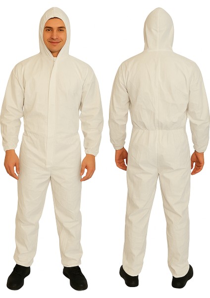 Tek Kullanımlık Lamine Tulum , Beyaz, XL