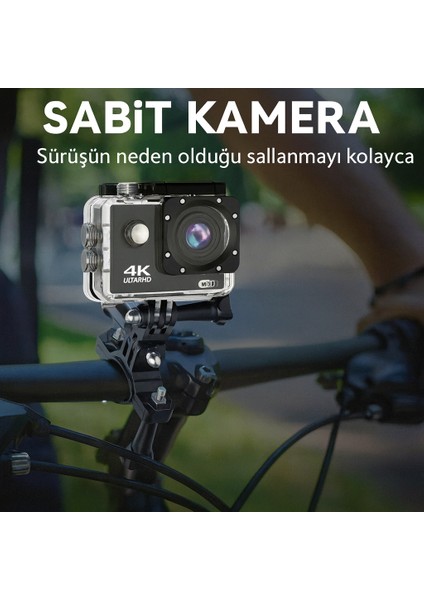 4K Wifi Aksiyon Kamerası 170° Geniş Açı Spor Kamera Ön Kayıt + Kask Montaj Aksesuar Seti fiyatları