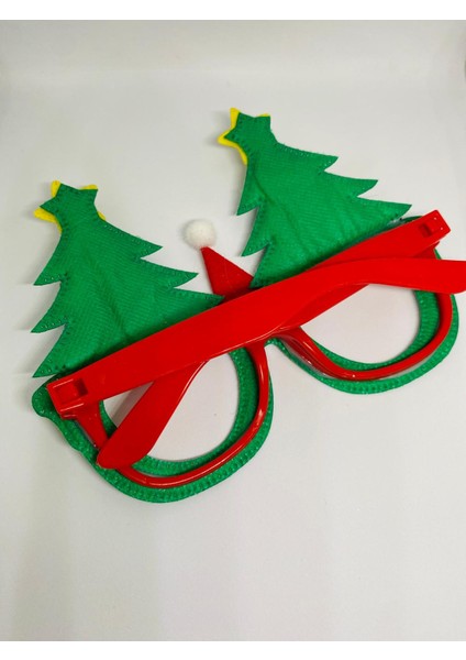 Yılbaşı Konseptli Çam Ağacı Figürlü Noel Şapkalı Parti Gözlük modelleri