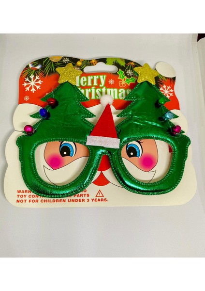 Yılbaşı Konseptli Çam Ağacı Figürlü Noel Şapkalı Parti Gözlük fırsatları