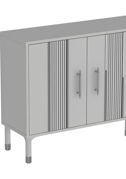 8228-128CT KX180 Konsol,tv Ünitesi Beyaz-Gümüş indirimleri