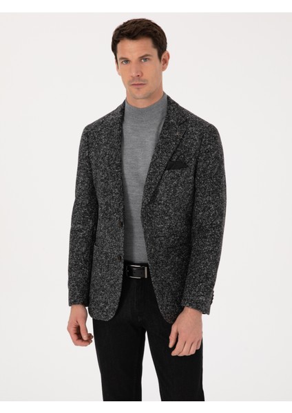 Erkek Füme Ex.slim Fit Yün Karışımlı Ceket 50272729-VR058