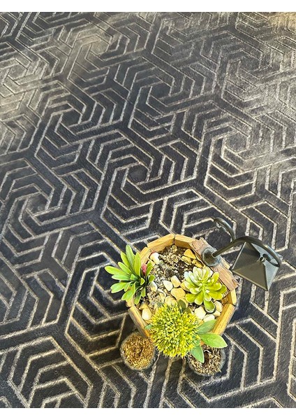 Rölyef Halı Yolluk Antrasit | Kaymaz Taban | Makinada Yıkanabilir | Salon, Mutfak & Koridor modelleri