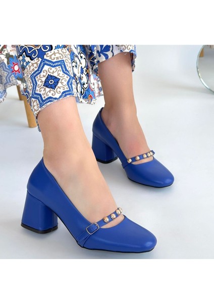 Tino Mavi Cilt Topuklu Ayakkabı fırsatları
