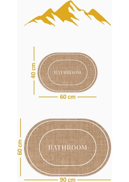 Yıkanabilir Kaymaz Tabanlı Modern Desenli 2'li Banyo Paspas Takımı OBPS0004 fiyatları