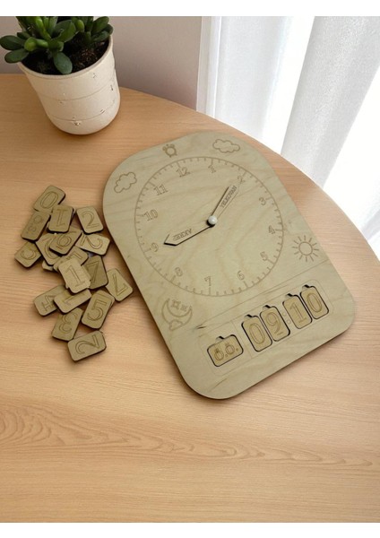 Zaman Kaşifi, Analog/dijital-Dönüşümlü Saat Öğrenimi, Montessori Ahşap Saat Öğrenim Oyuncağı