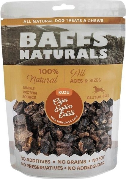 ‎Baffs Naturals Baffs Naturals Kurutulmuş Kuzu Ciğer Köpek Eğitim Ödülü 100 gr