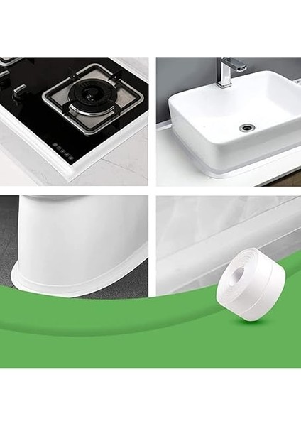 Sızdırmazlık Bandı Lavabo Bantı Banyo Mutfak Lavabo Küvet Duş Teknesi Su Geçirmez Kenar Bant (320 Cm)