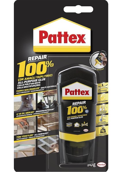 100 % Yapıştırıcı, Farklı Malzemelere Uygun Güçlü Yapıştırıcı, Iç ve Dış Onarımlar Için Çok Amaçlı Yapıştırıcı, Su ve Solvent Içermeyen Hızlı Yapıştırıcı, 1X50G