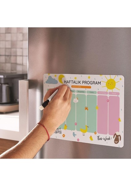 Renkli Magnet Haftalık Görev Planlayıcı 29,7X21 cm fırsatları
