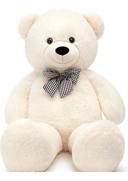 Ayı 120 cm Papyonlu Sevimli Ayı - Sevgiliye En Özel Hediye Beyaz