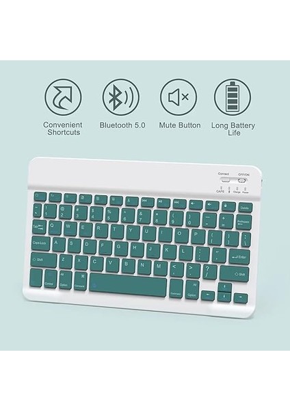 Galaxy Tab S9 Fe PLUS/S10 Plus/s9 PLUS12,4 Inç 12,4 ile Uyumlu Bluetooth Türkçe Q Klavyeli Kılıfı (Tablet Değildir) (Koyu Yeşil) fırsatları