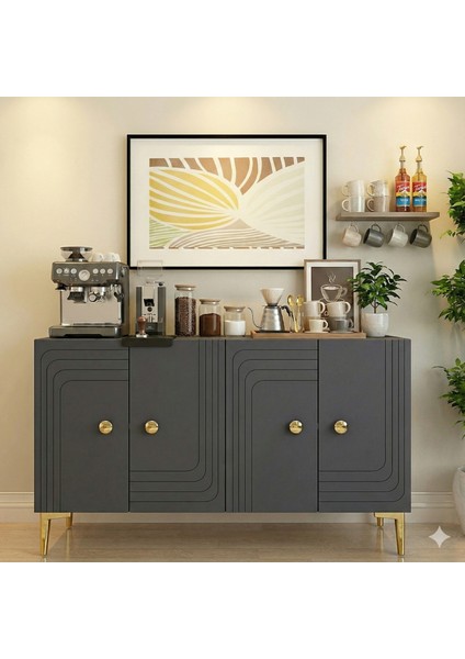 KA1209A - Lessi Konsol, Kahve Köşesi ve Tv Sehpası 120 cm Antrasit