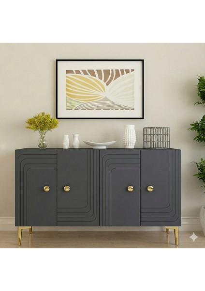 KA1209A - Lessi Konsol, Kahve Köşesi ve Tv Sehpası 120 cm Antrasit modelleri