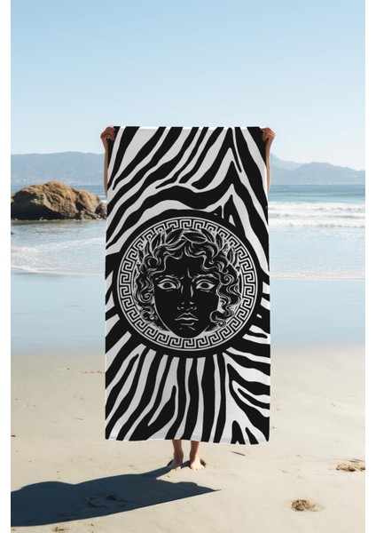 Dijital Baskı Plaj Deniz Havlusu Apollo Modern Desenli Peştamal HVL0230