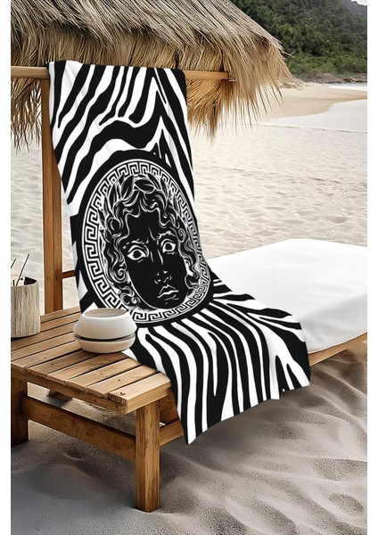 Dijital Baskı Plaj Deniz Havlusu Apollo Modern Desenli Peştamal HVL0230 modelleri