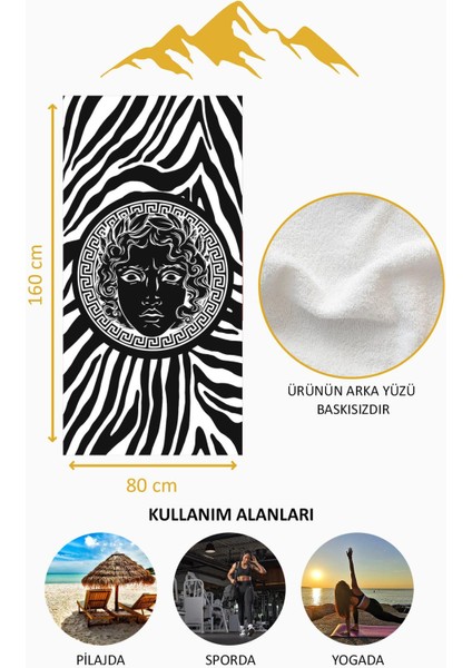 Dijital Baskı Plaj Deniz Havlusu Apollo Modern Desenli Peştamal HVL0230 fırsatları