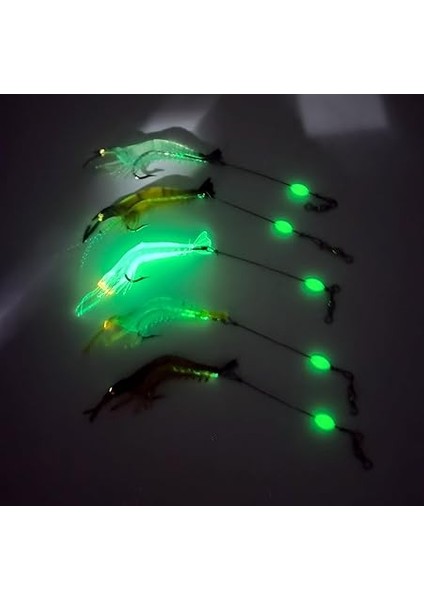 5 Adet Fosforlu Gerçekçi Silikon Karides Balık Yemi - Kutulu - 7,5cm 5,5gr fiyatları