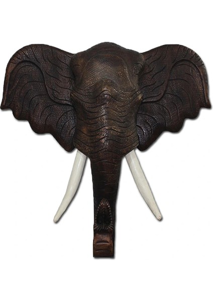 Ahşap Duvara Asmalı Fil Kafası 60 cm LIV2154