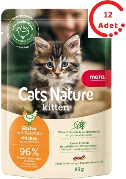 Cats Nature Kitten Yavru Kedi Yaş Maması 85 gr x 12 Adet