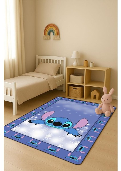 Parlak Kadife Kumaş Dijital Baskı Dot Kaymaz Tabanlı Çocuk ve Genç Odası Halısı H0989