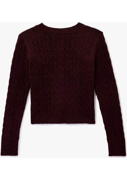 Bisiklet Yaka Düğmeli Saç Örgü Dokulu Triko Hırka fiyatları