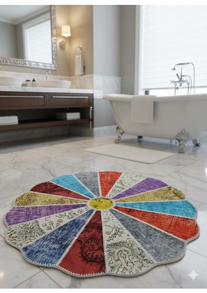 Banyo ,salon ,hol ,koridor ,halı Paspas Halı Kilim Çiçek Şekilli Çok Renkli Patchwork Istediğiniz Her Ölçüde Hazırlanır fiyatları