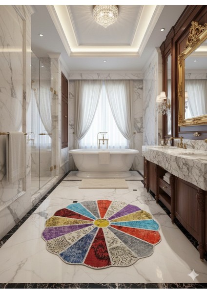 Banyo ,salon ,hol ,koridor ,halı Paspas Halı Kilim Çiçek Şekilli Çok Renkli Patchwork Istediğiniz Her Ölçüde Hazırlanır modelleri