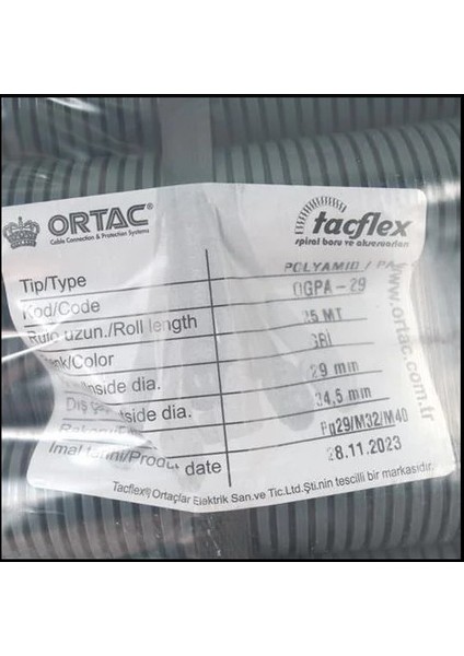 Ogpa-29 ,29/34 mm Gri Polyamid Spiral fiyatları