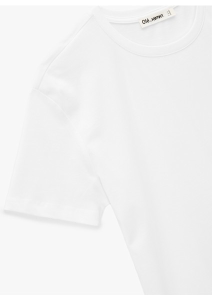 Kısa Kollu Bisiklet Yaka Pamuklu Basic Tişört indirimleri