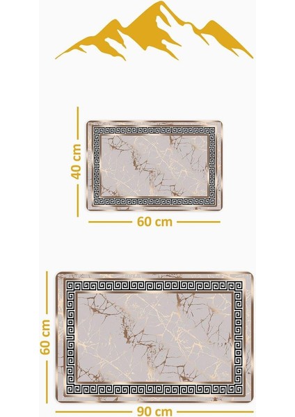 Yıkanabilir Kaymaz Tabanlı Modern Desenli 2'li Banyo Paspas Takımı BPS0003 fiyatları