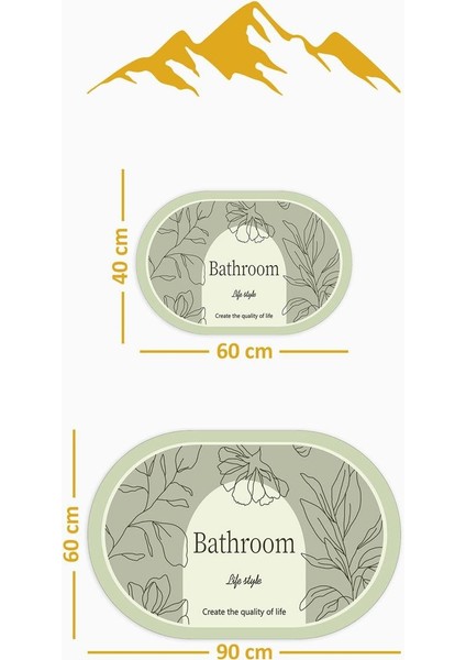 Yıkanabilir Kaymaz Tabanlı Modern Desenli 2'li Banyo Paspas Takımı OBPS0001 fiyatları