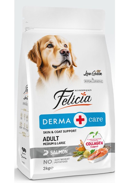 Kolajen Destekli Hipoalerjenik Somonlu Yetişkin Orta ve Büyük Irk Köpek Maması 3 Kg.