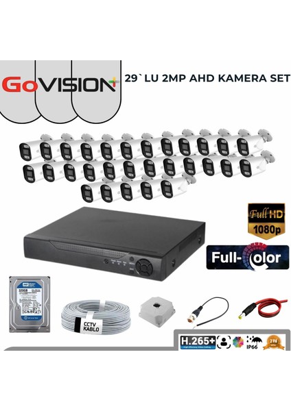 Go Vision 29'lu Kamera Seti 2mp 3.6mm Full Color Serisi