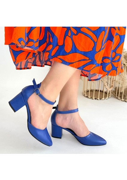 Mulen Mavi Cilt Topuklu Ayakkabı fırsatları